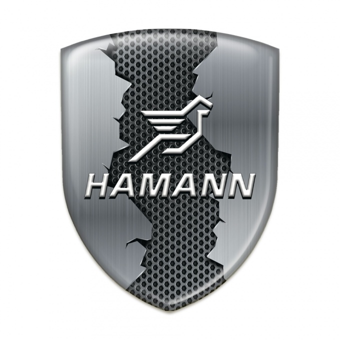 Hamann Logo Emblem Torn Metal Effect White Logo 