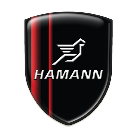 Hamann Self Adhesive Emblem Logo Black with Red Shadow Design 