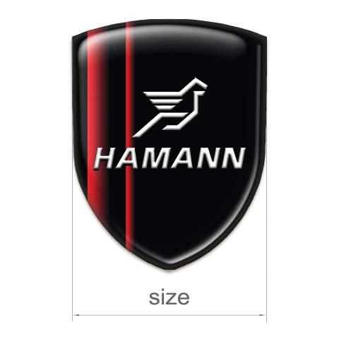 Hamann Self Adhesive Emblem Logo Black with Red Shadow Design 