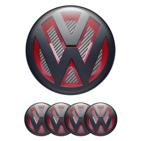 VW Wheel Emblems for Center Caps 3D Carbon
