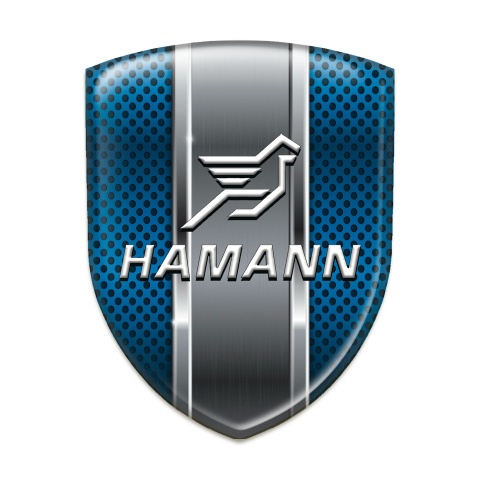 Hamann Silicone Car Decal Badge Blue Perforated Base with Metal Central Detail 