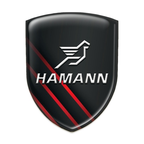 Hamann Silicone Shield Black with Diagonal Red Lines and Classic White Logo 