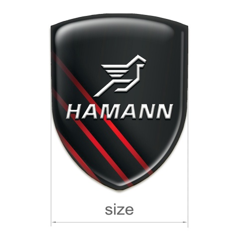 Hamann Silicone Shield Black with Diagonal Red Lines and Classic White Logo 