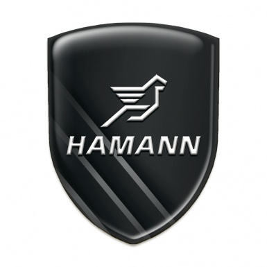 Hamann Auto Emblem Black with Diagonal Grey Lines 