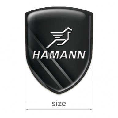 Hamann Auto Emblem Black with Diagonal Grey Lines 