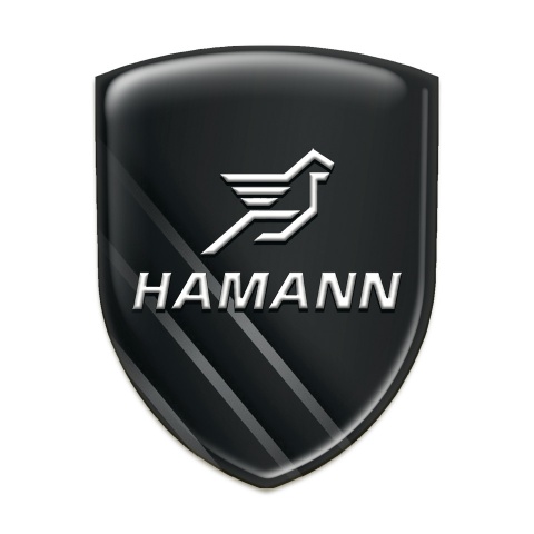 Hamann Auto Emblem Black with Diagonal Grey Lines 