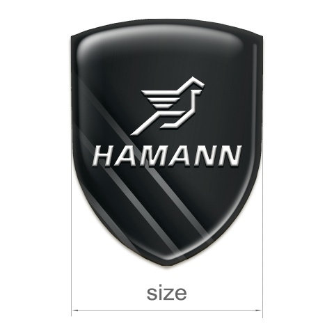 Hamann Auto Emblem Black with Diagonal Grey Lines 