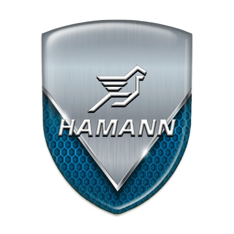 Hamann Car Accessories Badge Aluminium Sheet with Blue Mesh 