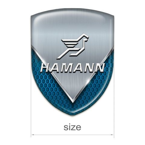 Hamann Car Accessories Badge Aluminium Sheet with Blue Mesh 