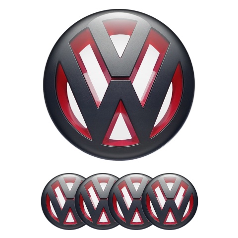 VW Emblems for Wheel Center Caps 3D White Edition