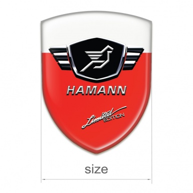 Hamann Self Adhesive Car logo Emblem Red White Base Limited edition Style 