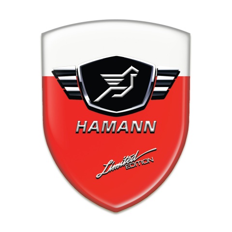 Hamann Self Adhesive Car logo Emblem Red White Base Limited edition Style 