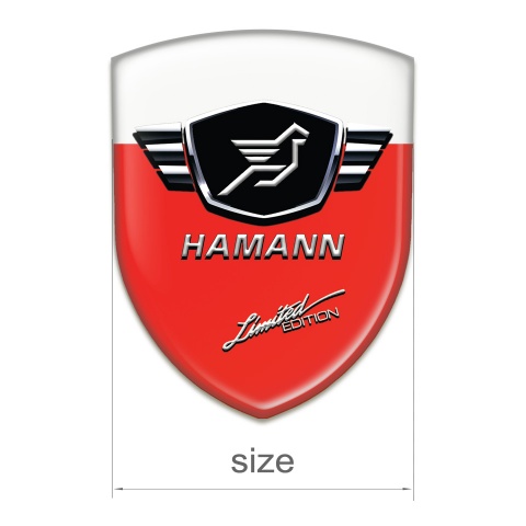 Hamann Self Adhesive Car logo Emblem Red White Base Limited edition Style 