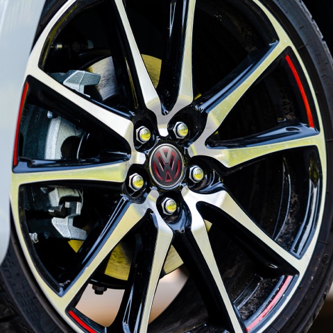 VW Emblems for Wheel Center Caps 3D Black Edition