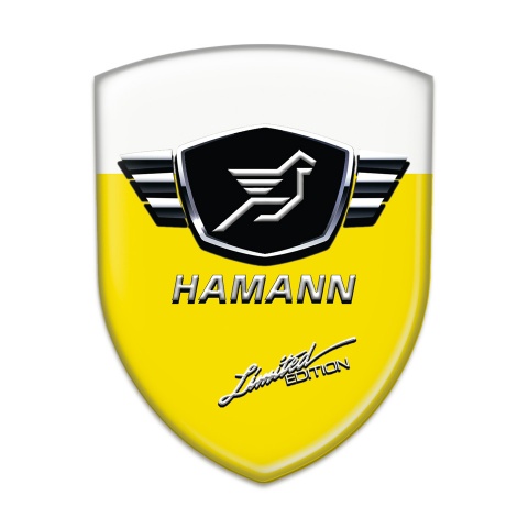 Hamann Silicone Car Decal Badge Yellow White Base Limited Edition Style 