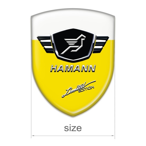 Hamann Silicone Car Decal Badge Yellow White Base Limited Edition Style 