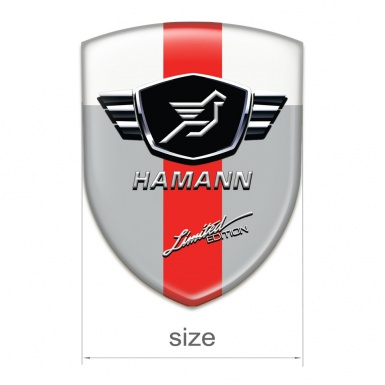 Hamann 3D Gel Emblem Grey White with Red Band Variant