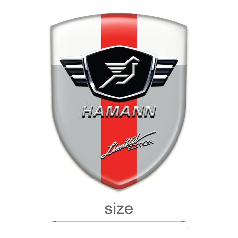 Hamann 3D Gel Emblem Grey White with Red Band Variant