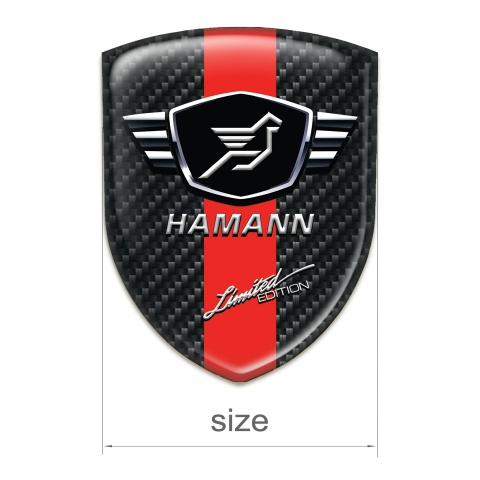 Hamann Self Adhesive Car logo Emblem Dark carbon with Red Band variant 