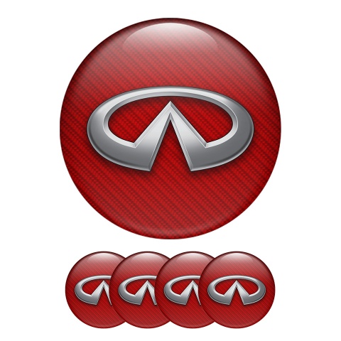 Infiniti Silicone Stickers Center Hub Red Background