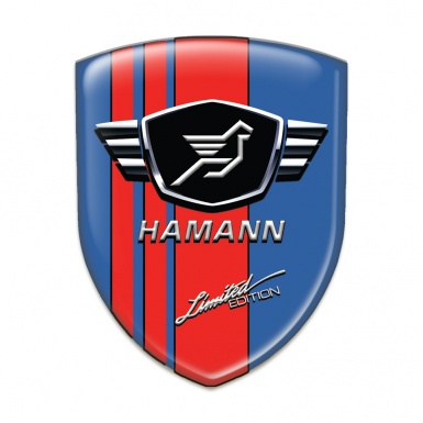 Hamann Emblem Badge Logo Blue Base Red Tape 