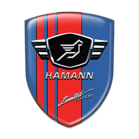 Hamann Emblem Badge Logo Blue Base Red Tape 