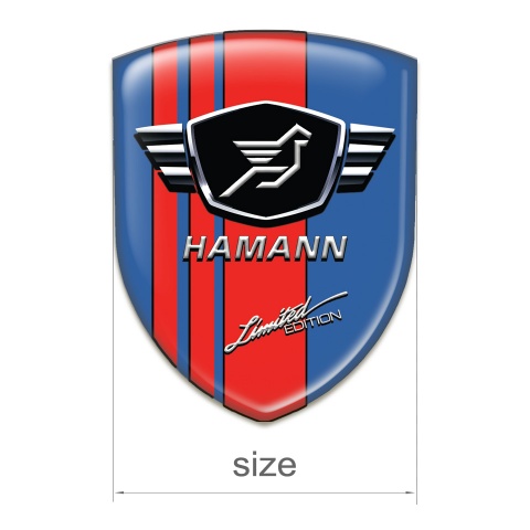 Hamann Emblem Badge Logo Blue Base Red Tape 