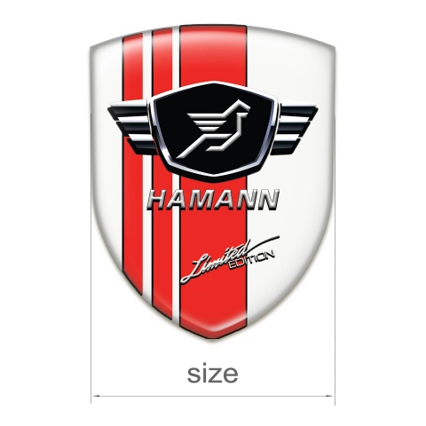 Hamann Logo Emblem White Base Red Tapes 
