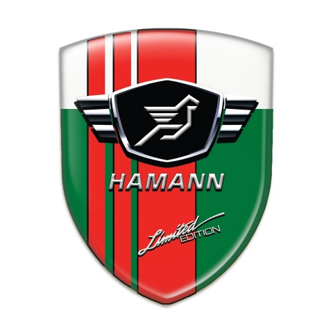 Hamann Self Adhesive Emblem Logo Green White Base Red Tapes 