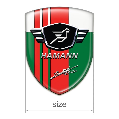Hamann Self Adhesive Emblem Logo Green White Base Red Tapes 