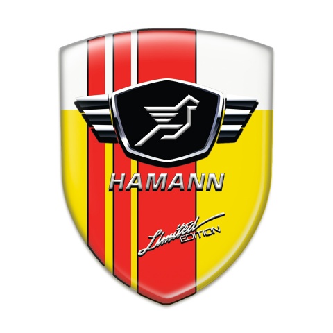 Hamann Silicone Emblem Yellow White Base with Red Tapes 