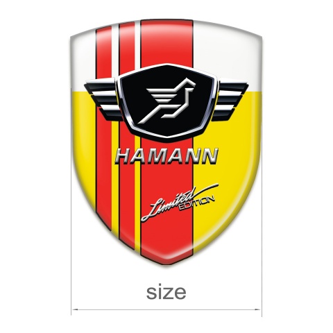 Hamann Silicone Emblem Yellow White Base with Red Tapes 