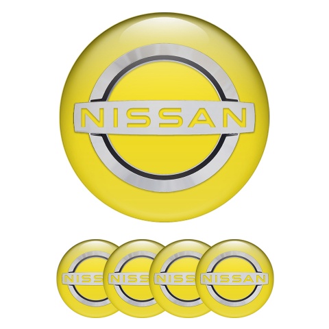 Nissan Wheel Emblems for Center Caps Yellow