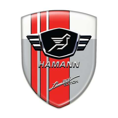 Hamann Silicone Emblem Grey White Base Red Tapes 