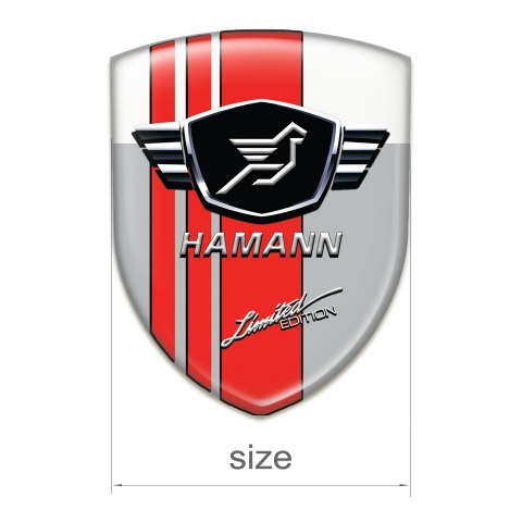 Hamann Silicone Emblem Grey White Base Red Tapes 