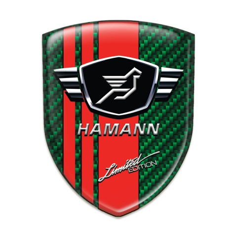Hamann 3D Gel Emblem Green Carbon Base Red Tapes 