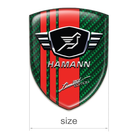 Hamann 3D Gel Emblem Green Carbon Base Red Tapes 
