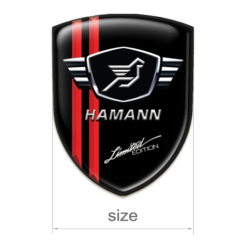 Hamann Emblem Exterior Black Base Red Lines 