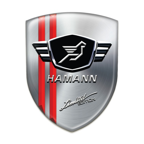 Hamann Tuning Badge  Silver Base Red Lines 