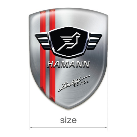 Hamann Tuning Badge  Silver Base Red Lines 