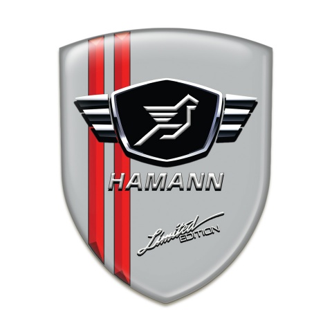 Hamann Car Accessories Badge Grey Base Red Lines Limited Edition Style 
