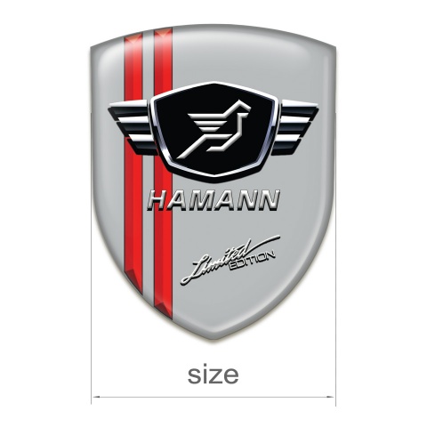Hamann Car Accessories Badge Grey Base Red Lines Limited Edition Style 