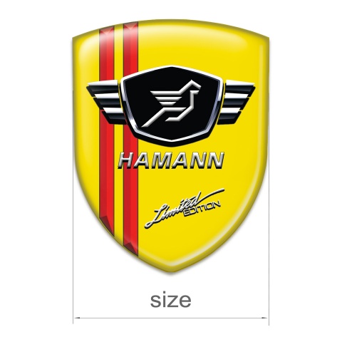 Hamann Silicone Car Decal Badge Yellow Base red Lines 