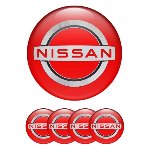 Nissan Wheel Emblems for Center Caps Red