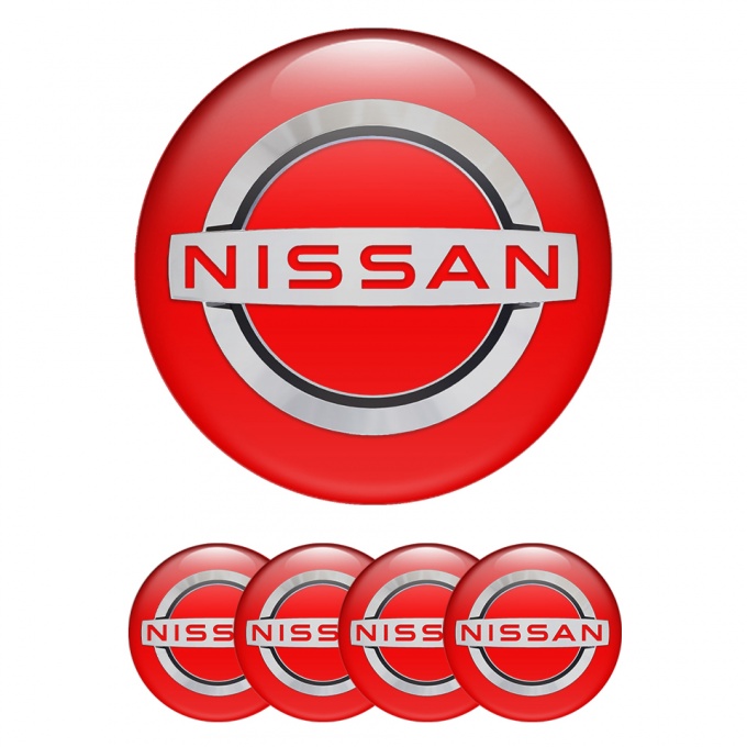 Nissan Wheel Emblems for Center Caps Red