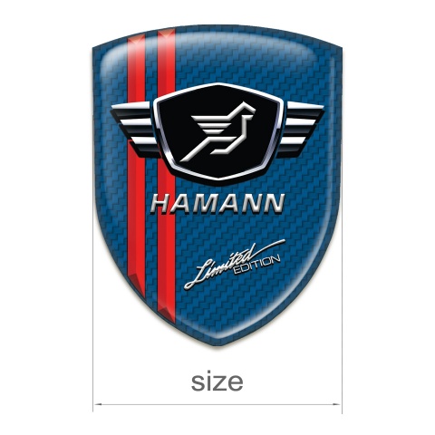 Hamann Domed Emblem Navy Blue carbon Base Red Lines 
