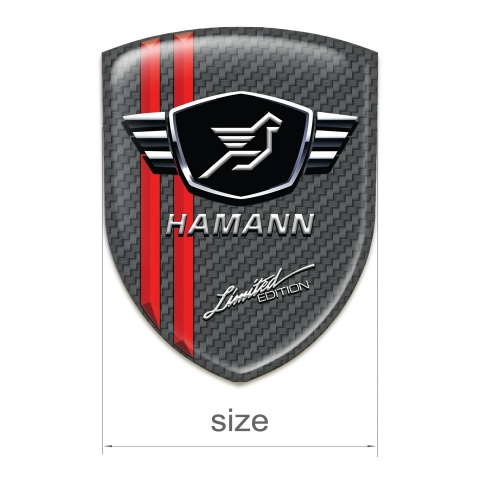 Hamann Silicone Emblem dark Grey Base red Lines 