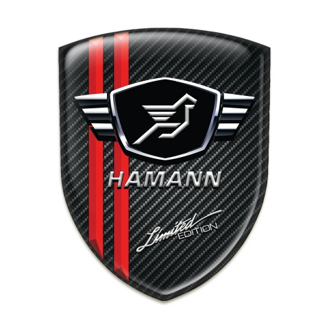 Hamann 3D Gel Emblem Dark Carbon Base Red Lines 