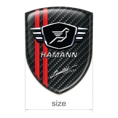 Hamann Car Accessories Badge Black Fibers with Red Lines 