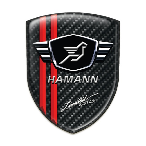 Hamann Car Accessories Badge Black Fibers with Red Lines 